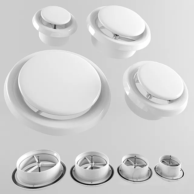 Ventilation plastic diffuser (D) 100 125 160 200 mm 3D Model Ventilation plastic diffuser (D) 100 125 160 200 mm 3D Model