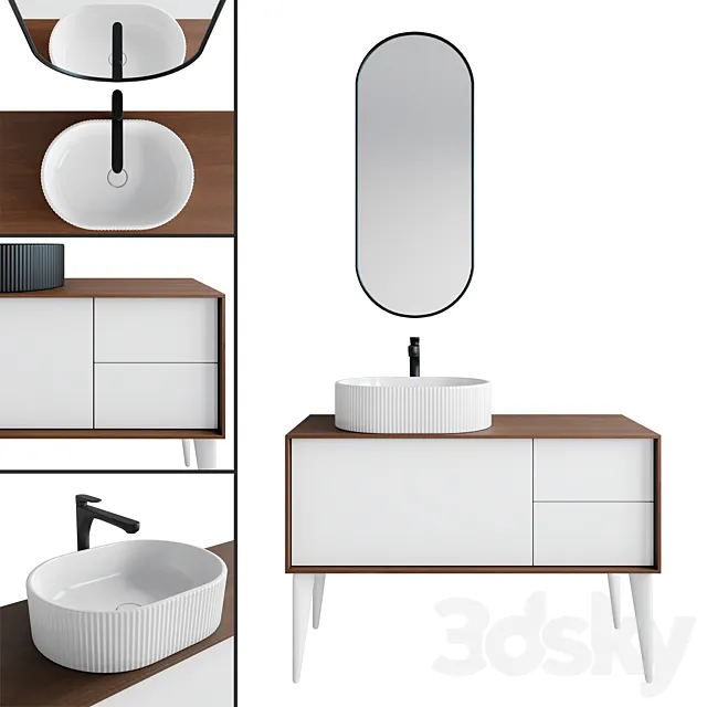 Vento washbasin and cabinet Atollo Kerama Marazzi 3D Model Vento washbasin and cabinet Atollo Kerama Marazzi 3D Model