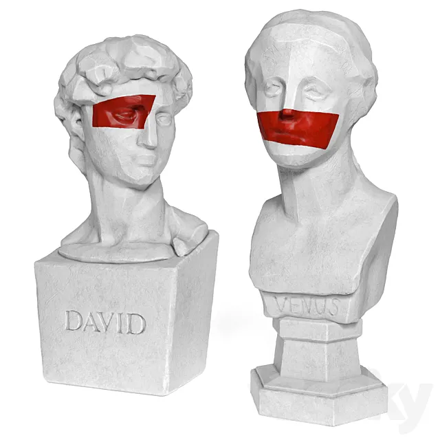 Venus and David edges bust 3DModel Venus and David edges bust 3DModel
