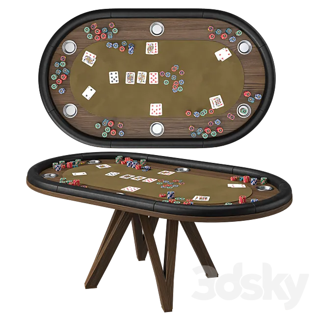 Veranda 72″ Texas Hold’em Poker Table 3D Model