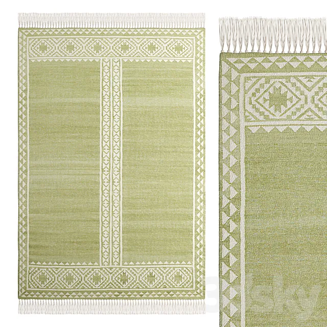 Verdala Flat Woven Wool Rug By La Redoute 3D Model