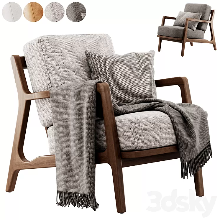 Verity Lounge Chair by Poly and Bark 3D Model Free Download