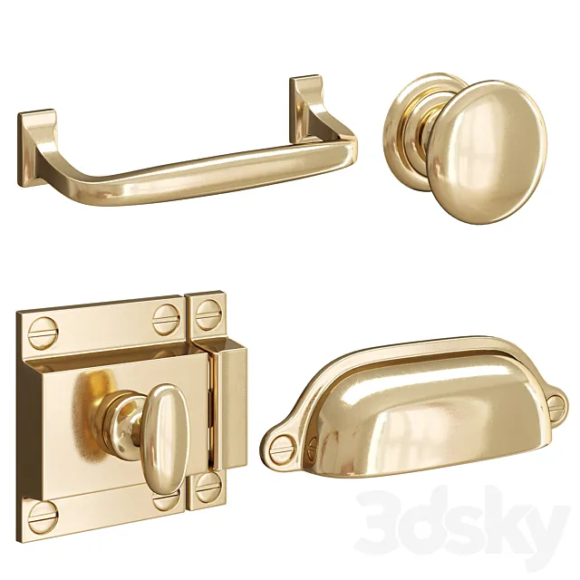 Vernon Cabinet Hardware By Rejuvenation 3D Model Vernon Cabinet Hardware By Rejuvenation 3D Model