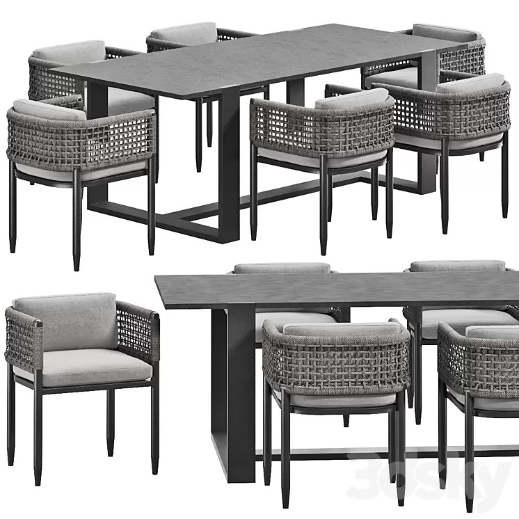 Verona Dining Set 3D Model Free Download