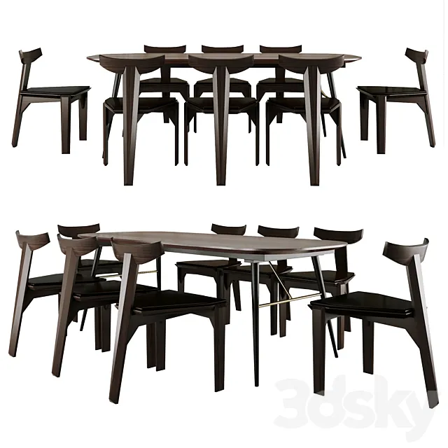 Verona dining table and Samurai chair 3DModel