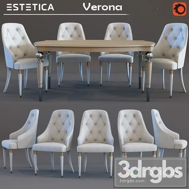 Verona Estetica Table and Chair 3D Model Download