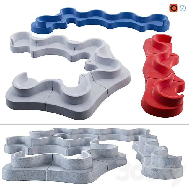 Verpan Cloverleaf Sofa In and Outdoor 3D Model Verpan Cloverleaf Sofa In and Outdoor 3D Model