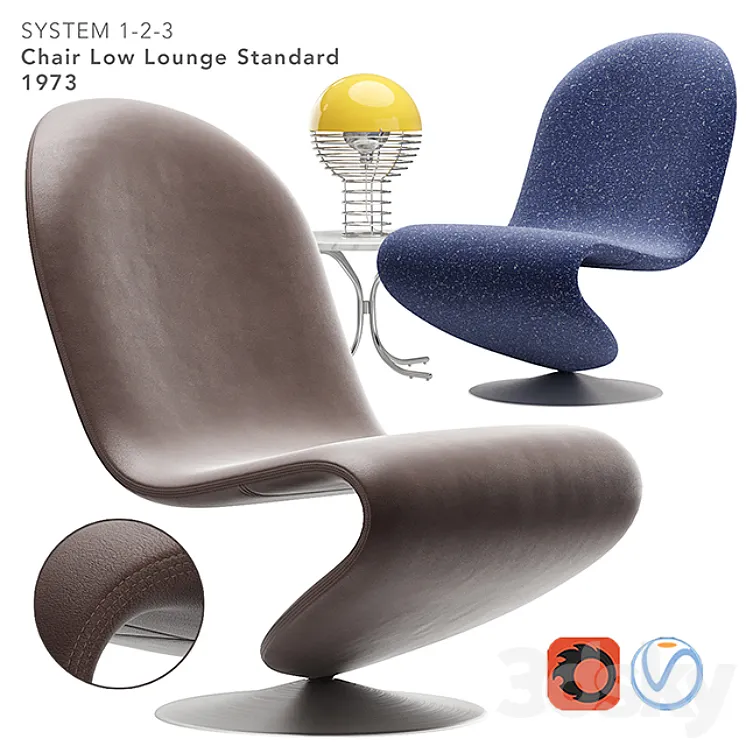 verpan system 123 lounge chair standard 3D Model Free Download