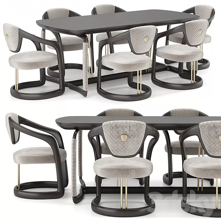 Versace Home Chair Table 3D Model Free Download