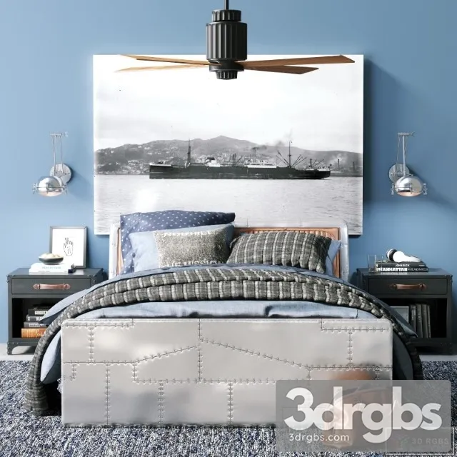 Versailles Upholstered Bed 3D Model Download