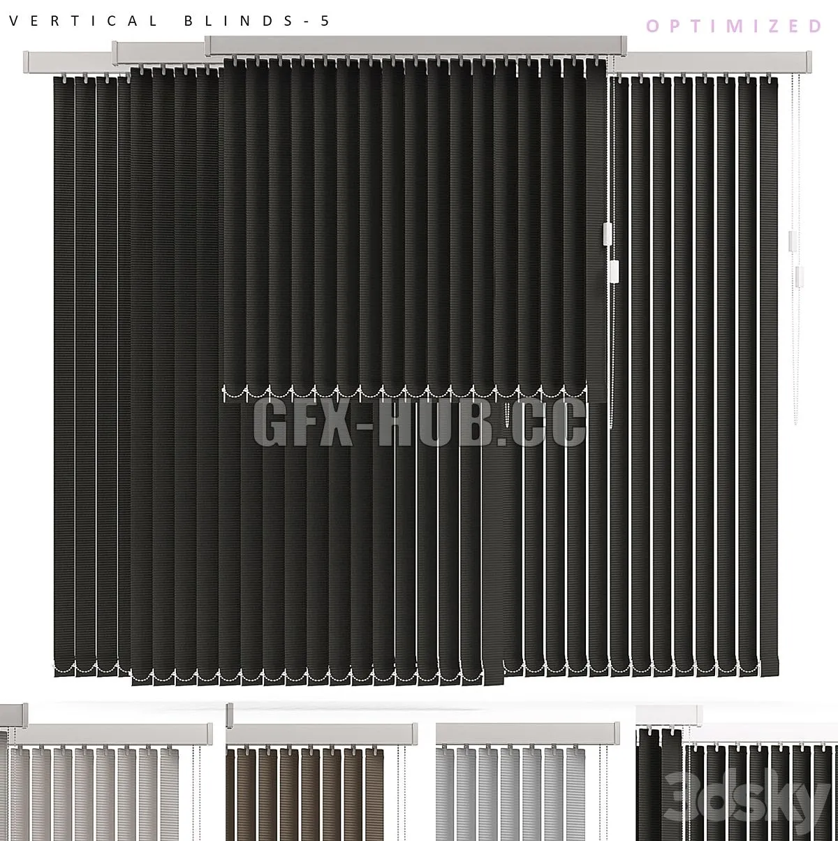 Vertical Blinds 5 3D Model Vertical Blinds 5 3D Model
