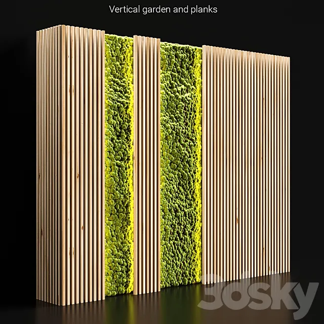 Vertical garden and planks 2 3D Model