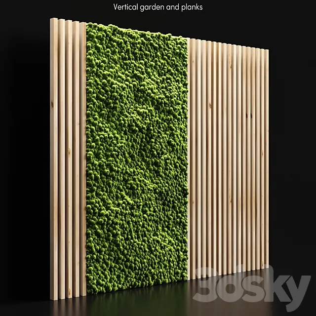 Vertical garden and planks 3D Model Vertical garden and planks 3D Model