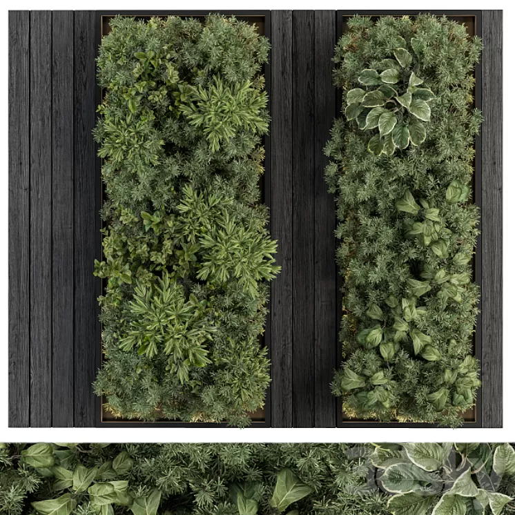 Vertical Garden Black Frame – Wall Decor 38 3D Model Vertical Garden Black Frame – Wall Decor 38 3D Model