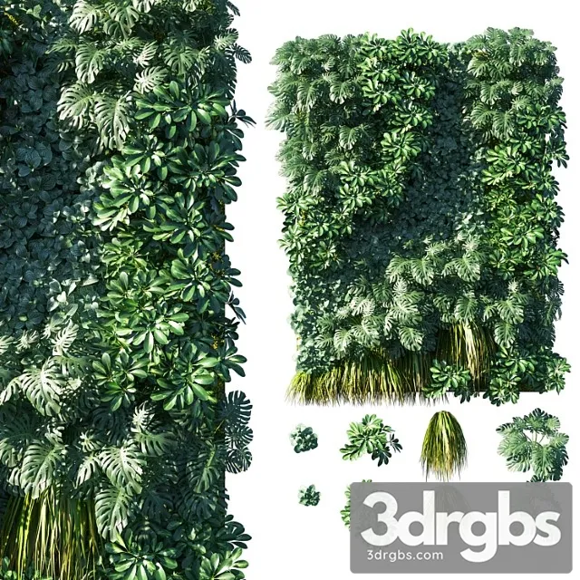 Vertical Garden Green Wall 02 3D Model Download
