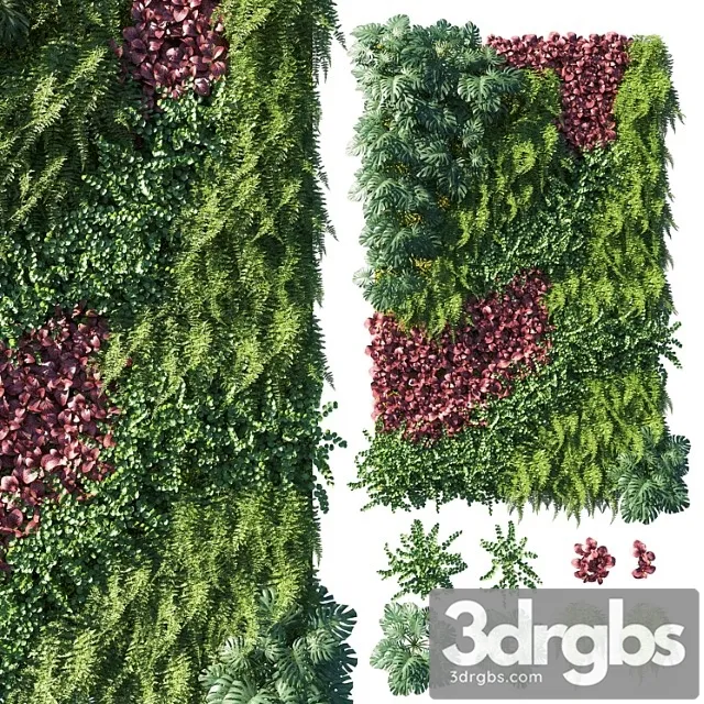 Vertical Garden Green Wall 04 3D Model Download