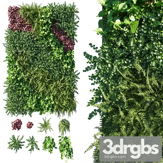 Vertical Garden Green Wall 09 3D Model Download