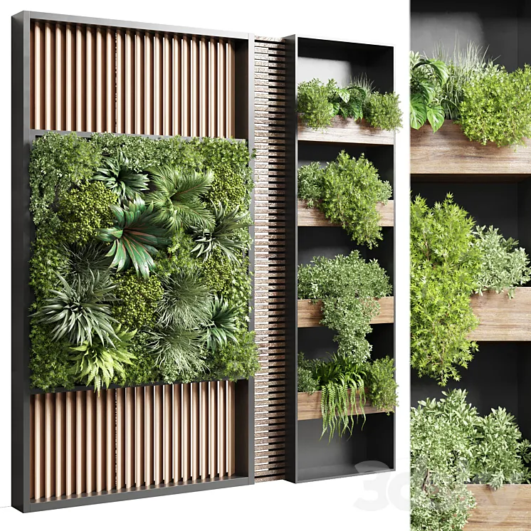 Vertical garden stand 15 – wall decor with shelves for the library and closet or showcase corona 3D Model Free Download Vertical garden stand 15 – wall decor with shelves for the library and closet or showcase corona 3D Model Free Download