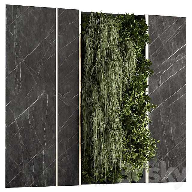 Vertical Garden Stone Wall and Metal Frame – Wall Decor 29 3D Model Vertical Garden Stone Wall and Metal Frame – Wall Decor 29 3D Model