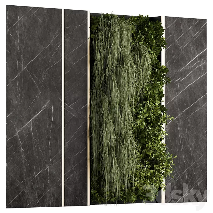 Vertical Garden Stone Wall and Metal Frame – Wall Decor 29 3D Model Vertical Garden Stone Wall and Metal Frame – Wall Decor 29 3D Model