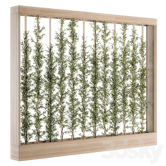 Vertical Garden Wood Frame – Plants Partition 22 3D Model Vertical Garden Wood Frame – Plants Partition 22 3D Model