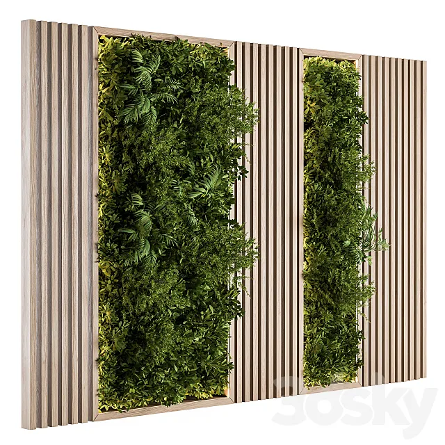 Vertical Garden Wood Frame – Wall Decor 08 3D Model Vertical Garden Wood Frame – Wall Decor 08 3D Model