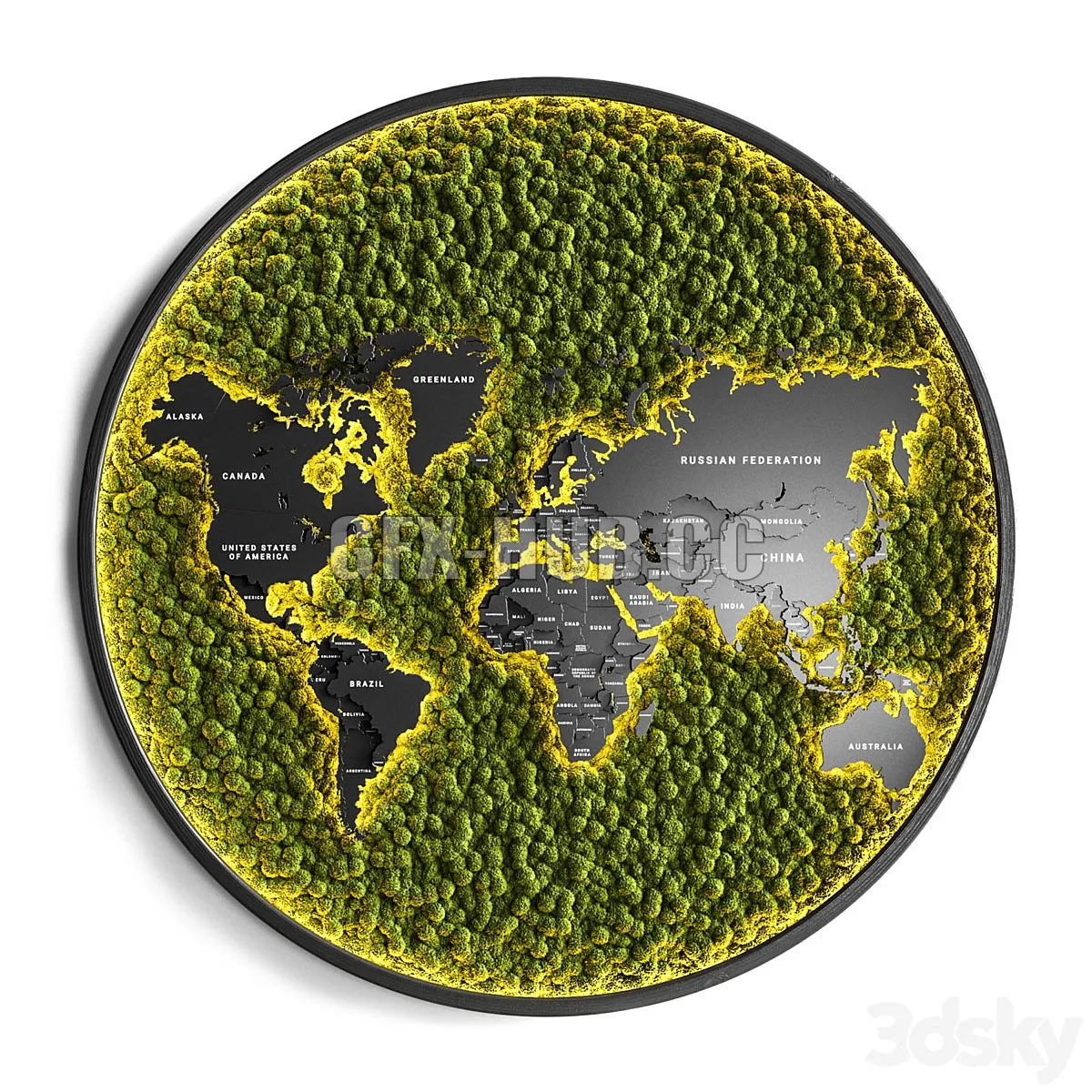 Vertical Garden World Map 3D Model Vertical Garden World Map 3D Model