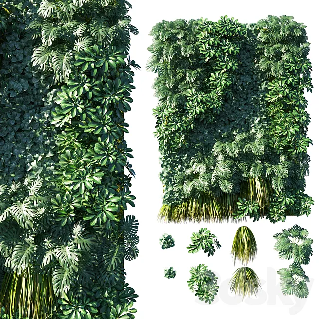 Vertical garden_ Green wall 02 3D Model Vertical garden_ Green wall 02 3D Model
