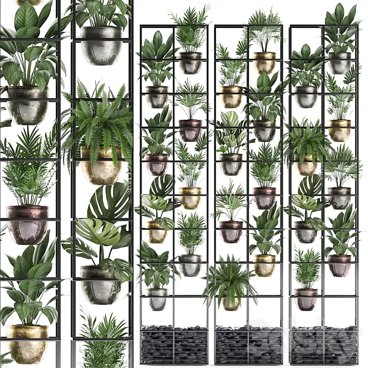 Vertical gardening. 27. Shelf with plants rack fern areca palm monstera loft indoor plants vertical garden phytowall phytomodule pots eco design Raphis palm 3D Model Vertical gardening. 27. Shelf with plants rack fern areca palm monstera loft indoor plants vertical garden phytowall phytomodule pots eco design Raphis palm 3D Model
