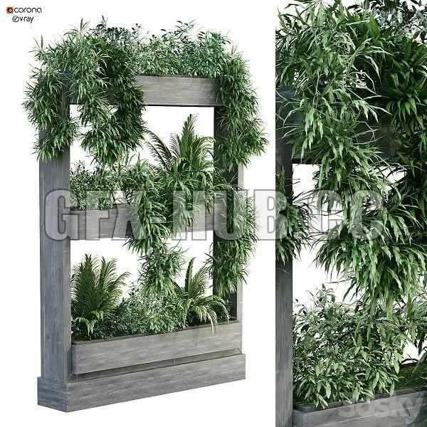 Vertical Plant Set 191 3D Model Vertical Plant Set 191 3D Model