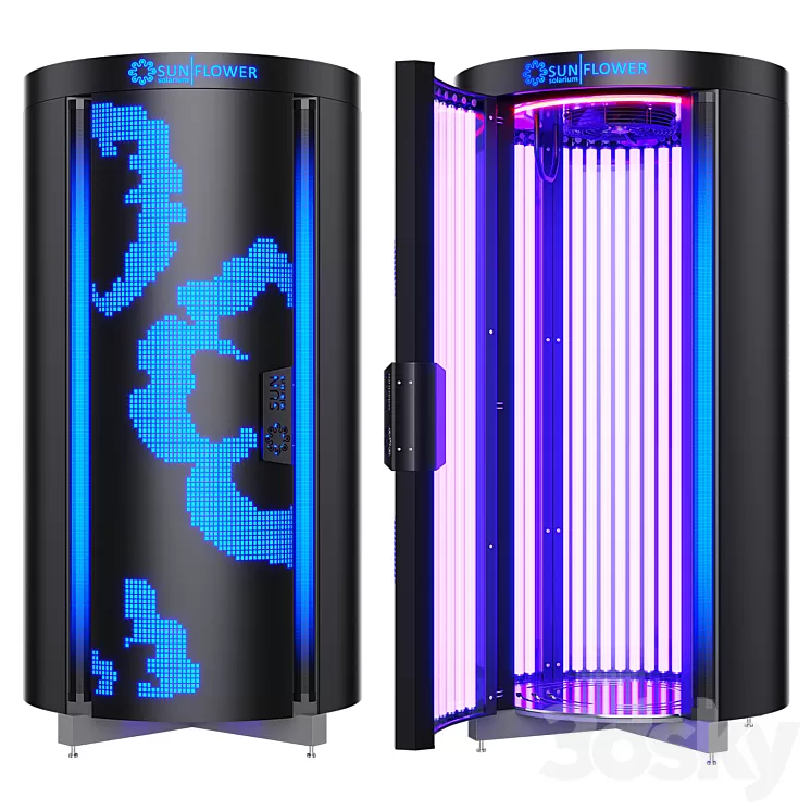 Vertical tanning bed of Sunflower V50 3D Model