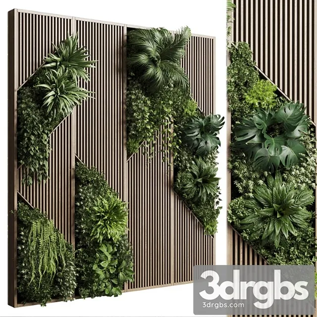 Vertical wall garden with wooden frame – collection of houseplants indoor 41 Vertical wall garden with wooden frame – collection of houseplants indoor 41