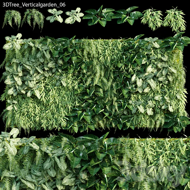 Verticalgarden – Green wall 06 3D Model Verticalgarden – Green wall 06 3D Model