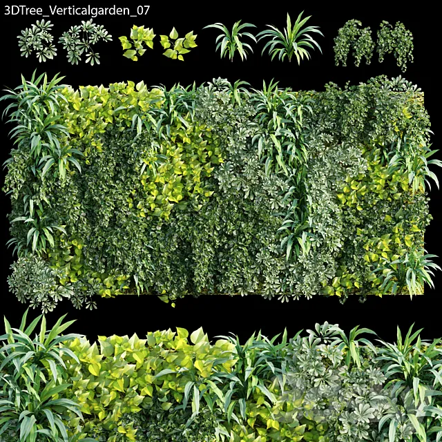Verticalgarden – Green wall 07 3D Model Verticalgarden – Green wall 07 3D Model
