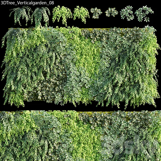 Verticalgarden – Green wall 08 3D Model Verticalgarden – Green wall 08 3D Model