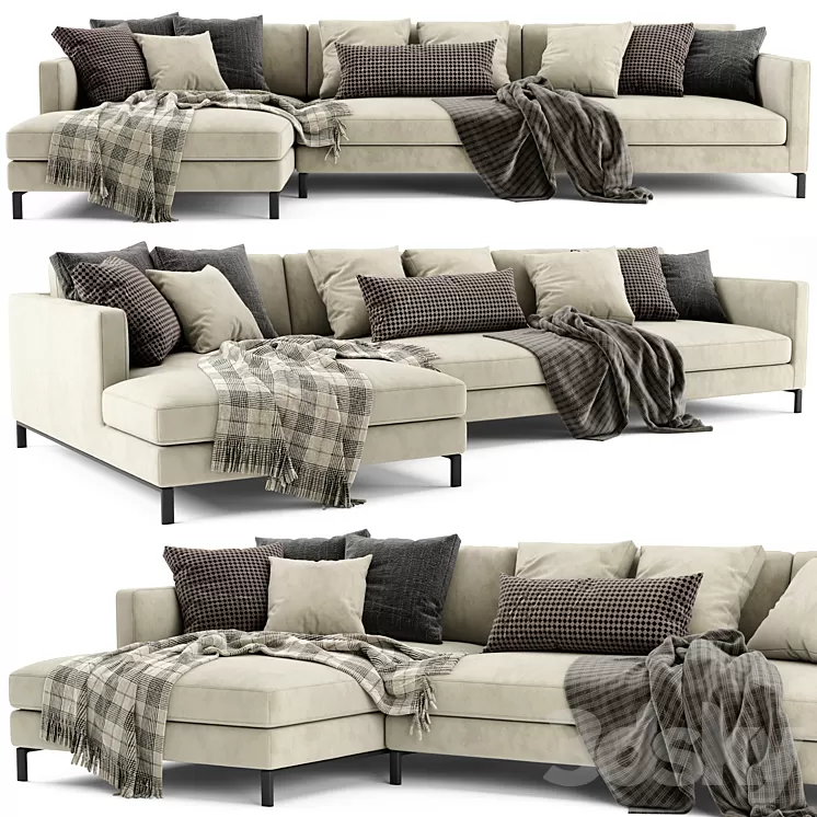 Verzelloni Hampton Chaise Longue Sofa 3D Model