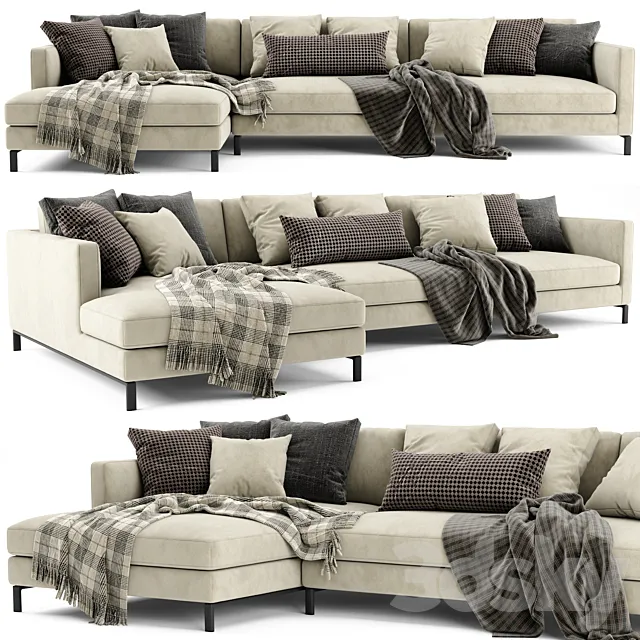 Verzelloni Hampton Chaise Longue Sofa 3DModel Verzelloni Hampton Chaise Longue Sofa 3DModel