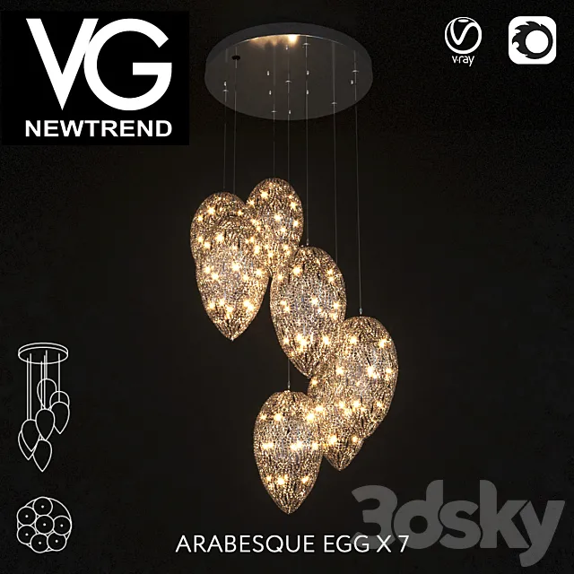 VG NEWTREND ARABESQUE EGG X 7 3DModel VG NEWTREND ARABESQUE EGG X 7 3DModel
