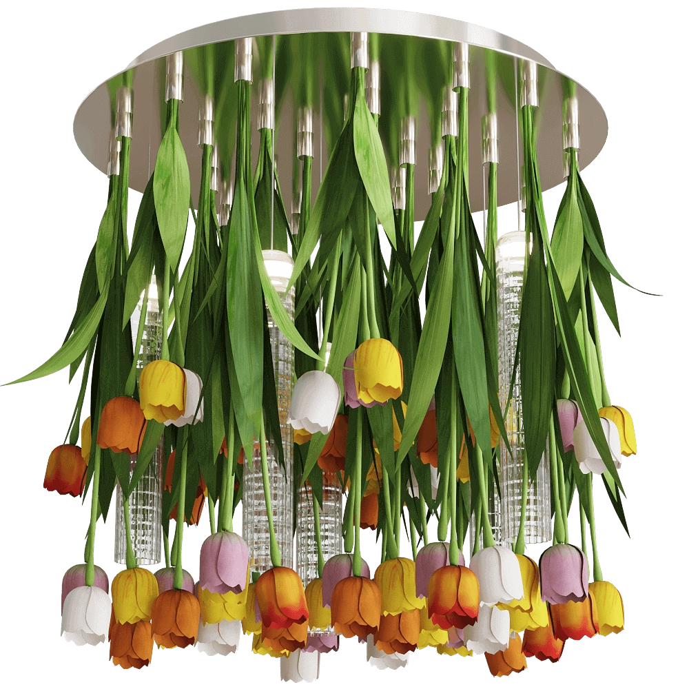 VGnewtrend – Chandelier FLOWER POWER TULIP ROUND 3D Model