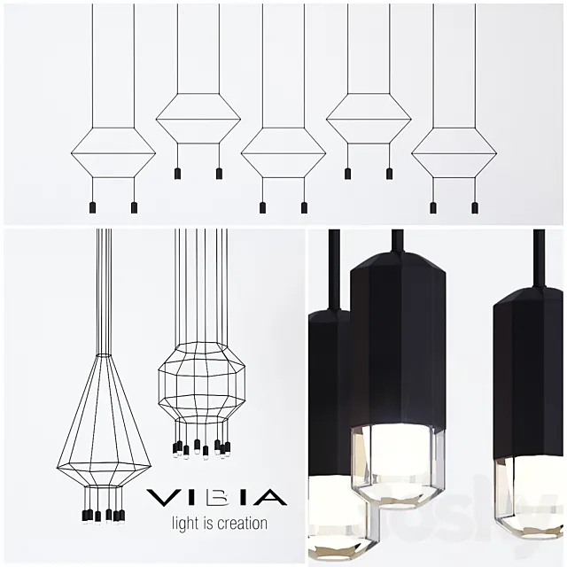 vibia collection wireflow 3D Model vibia collection wireflow 3D Model