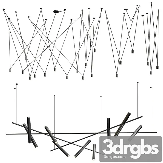 Vibia match & esprit chandelier 3D Model Download