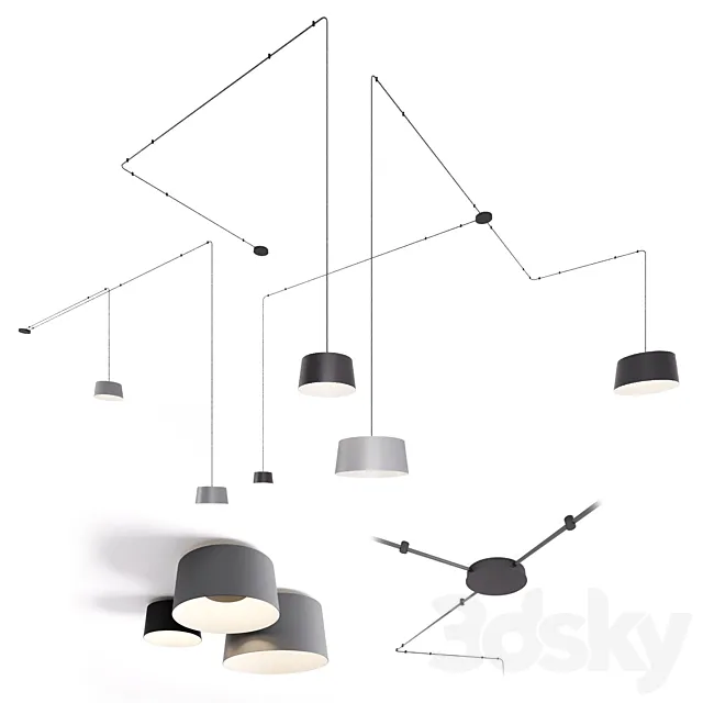 VIBIA TUBE modular pendant and ceiling system 3DModel