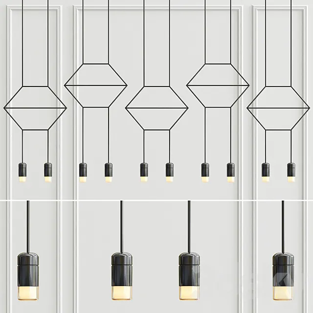 Vibia Wireflow Lineal Pendant Light 0331 3D Model
