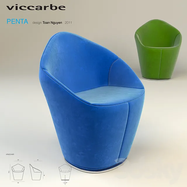 Viccarbe Penta Armchair by Toan Nguyen 3DModel