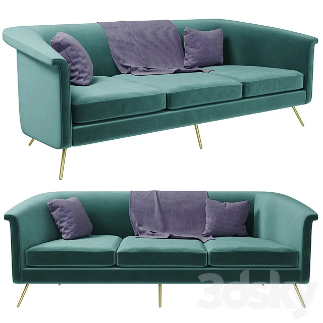 Vicente teal velvet sofa 3DModel Vicente teal velvet sofa 3DModel