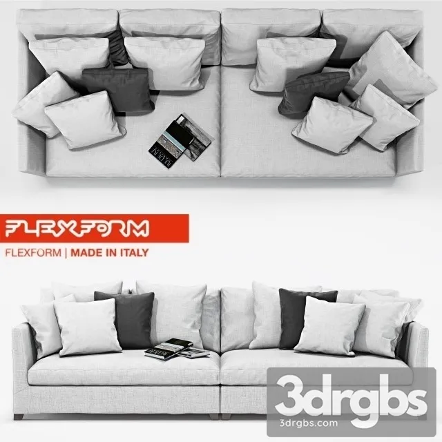 Victor Large Sofa 01 3D Model Download