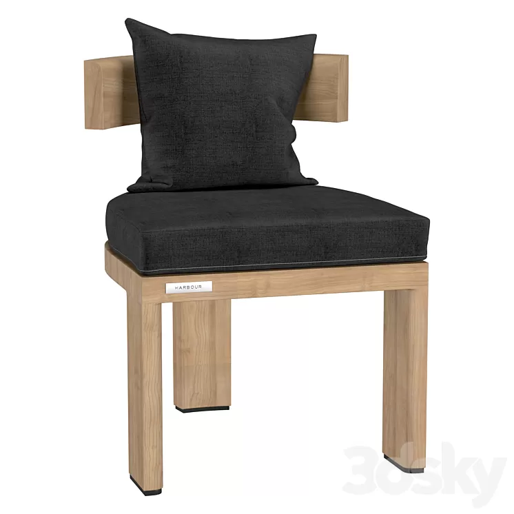 Victoria Armless Dining Chair 3D Model