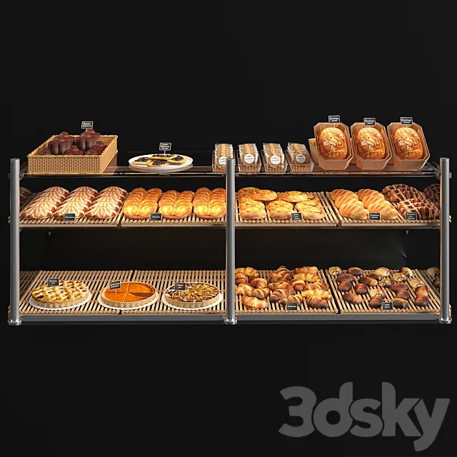 Viennoiserie showcase 3D Model
