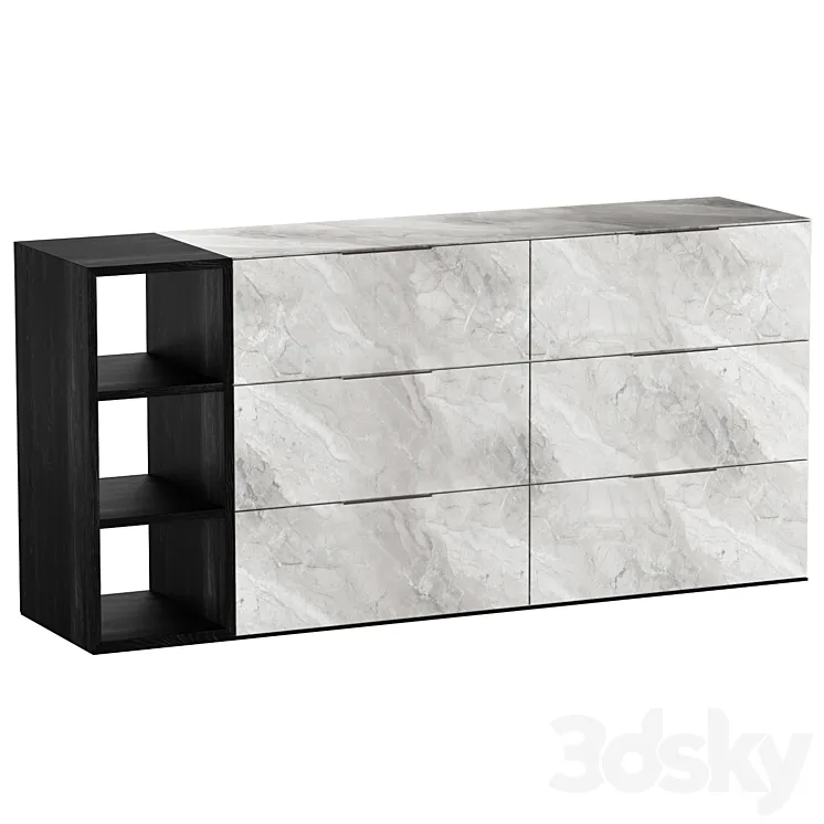 Vig Furniture Nova Domus Maranello – Modern Gray Wash & Faux Marble Dresser 3D Model Free Download