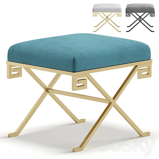 Vignola Pouffe by Cazarina Interiors 3 Colors Version 3D Model Vignola Pouffe by Cazarina Interiors 3 Colors Version 3D Model